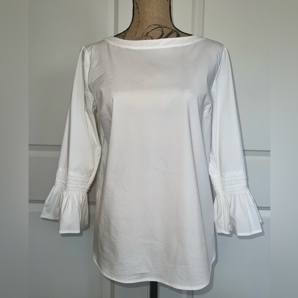 Blouse- white JJill ruffle 3/4 sleeve